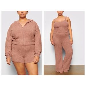 Skims Cozy Knit Set (Tank, Pant, Hoodie, Short) -  S/M Rose Clay NWT